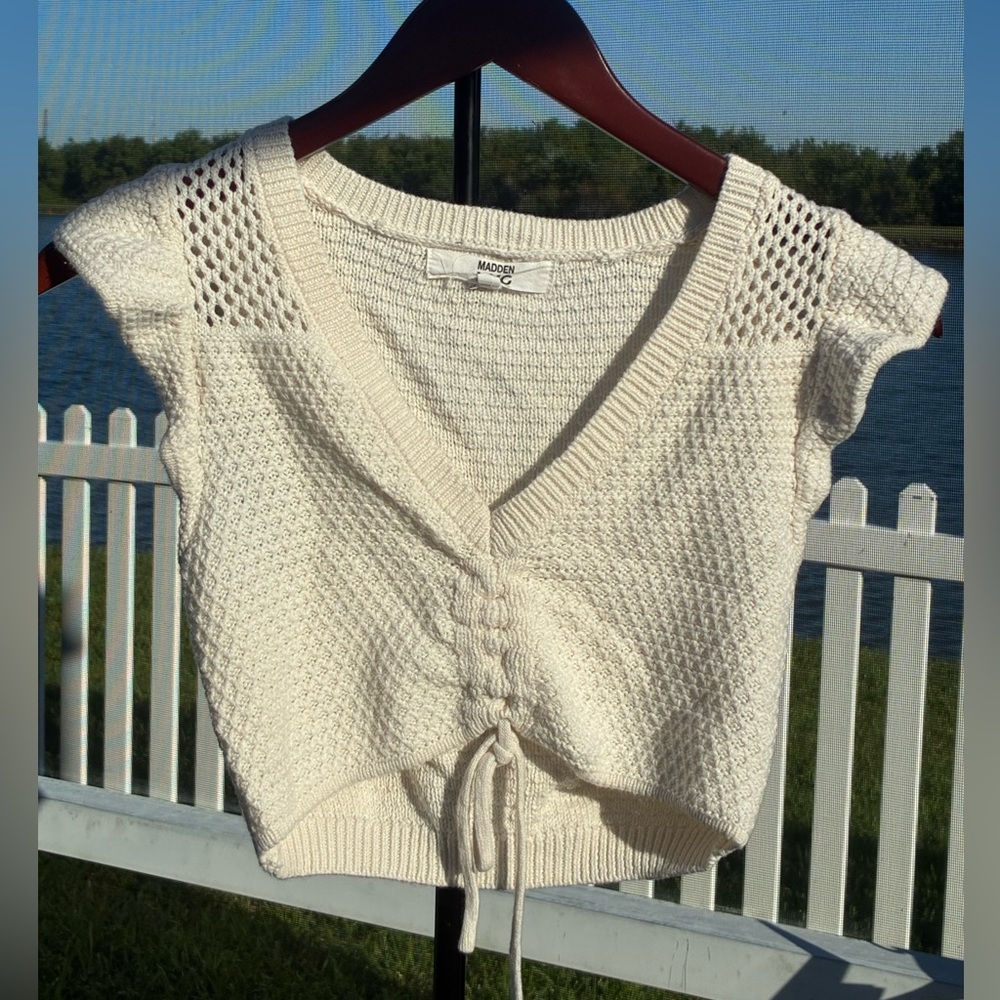 Madewell Cream Knit Crop Top